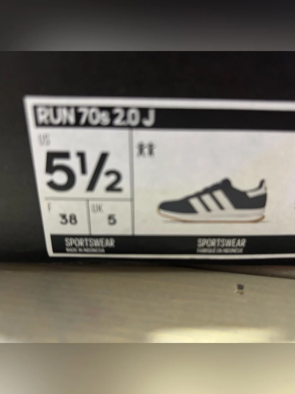 adidas Kids Navy and White Sneaker